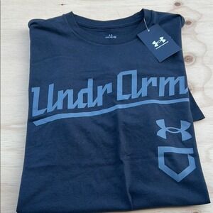 Under Armour Mens Baseball Script SS T-Shirt Black  Large 1377613 NEW